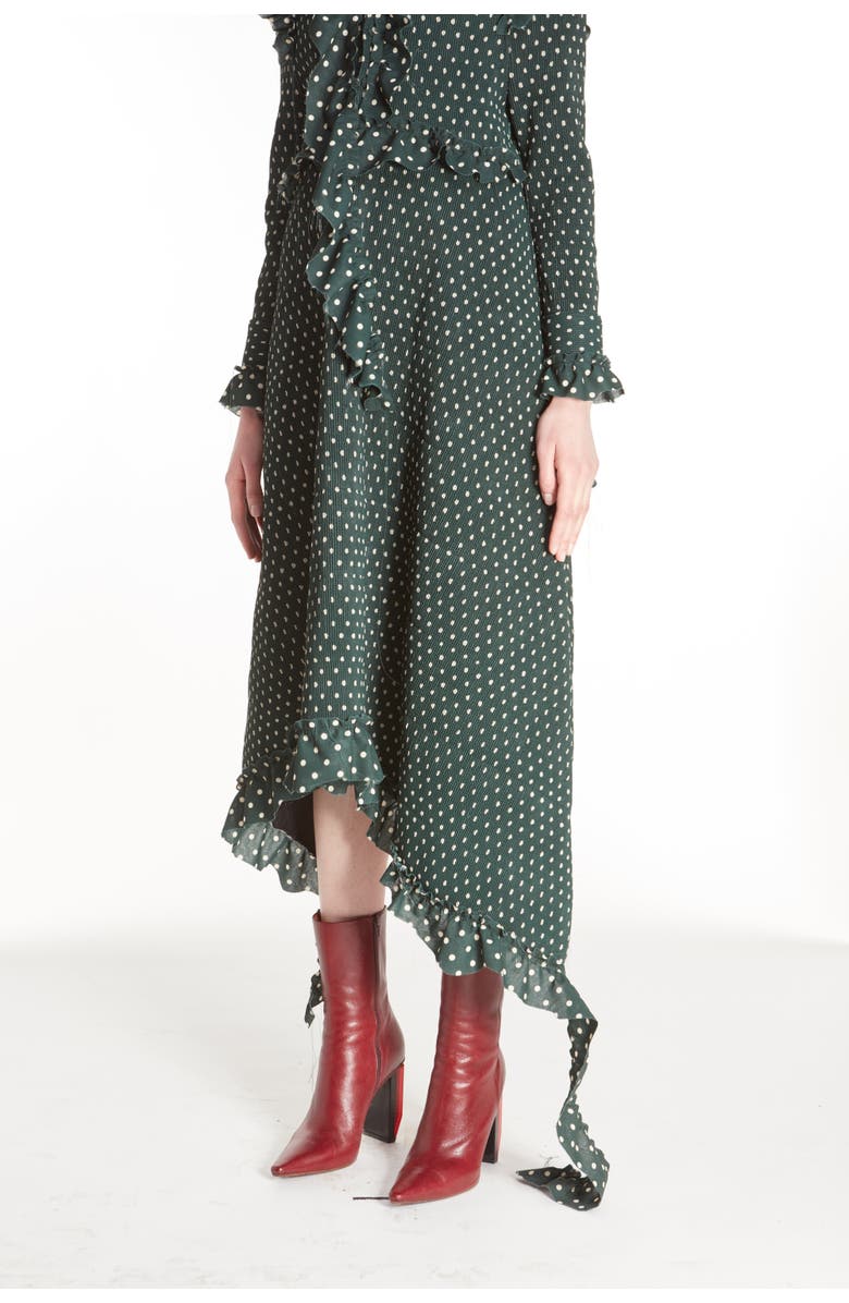 VETEMENTS High Neck Frilled Polka Dot Dress, Alternate, color, 