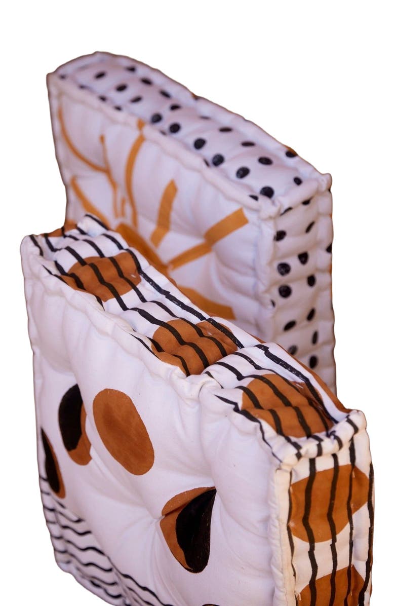 CQC LA Ascension Floor Cushion Reverse, Alternate, color, White, Brown, Orange