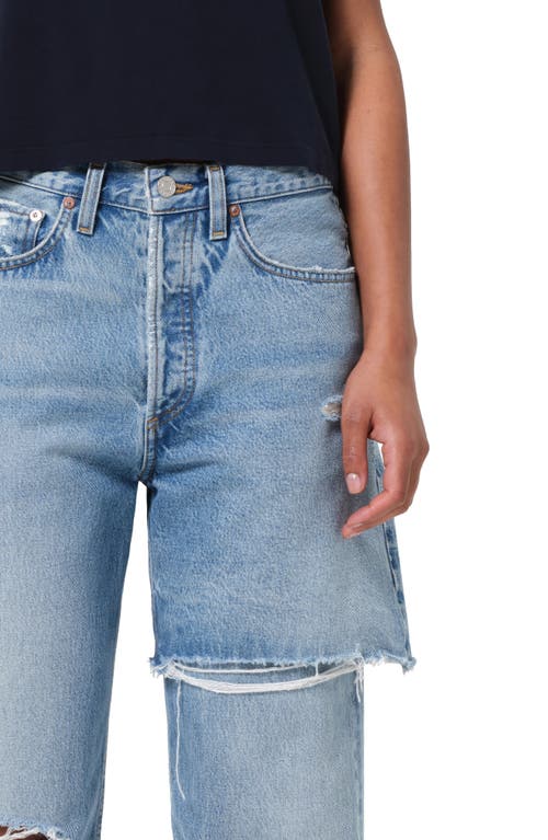 Agolde Amryn Double Layer Ripped Straight Leg Jeans In Blue