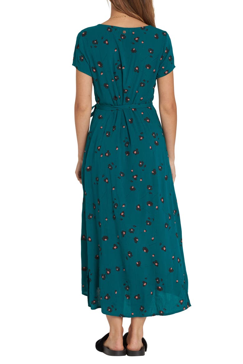 Wrap Me Up Print Midi Dress, Alternate, color, DEEP LAGOON