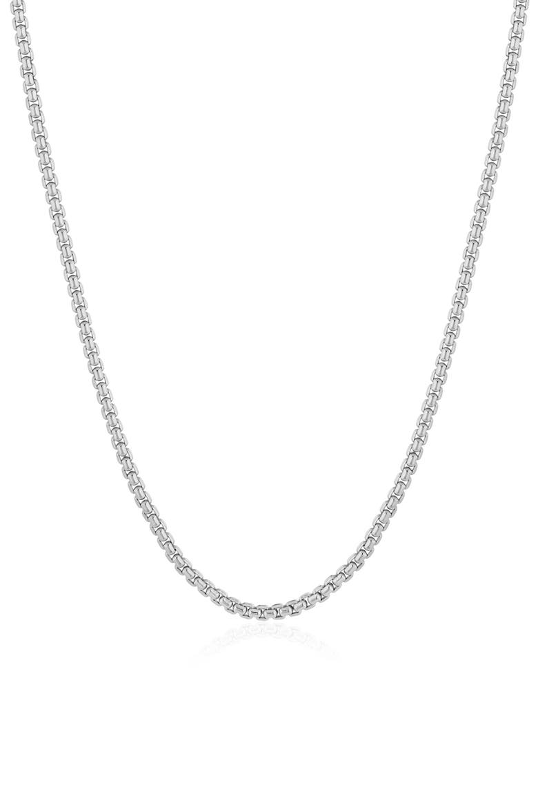 Layer Up Rounded Box Chain Necklace, Main, color, PURE PLATINUM / CLEAR STONE
