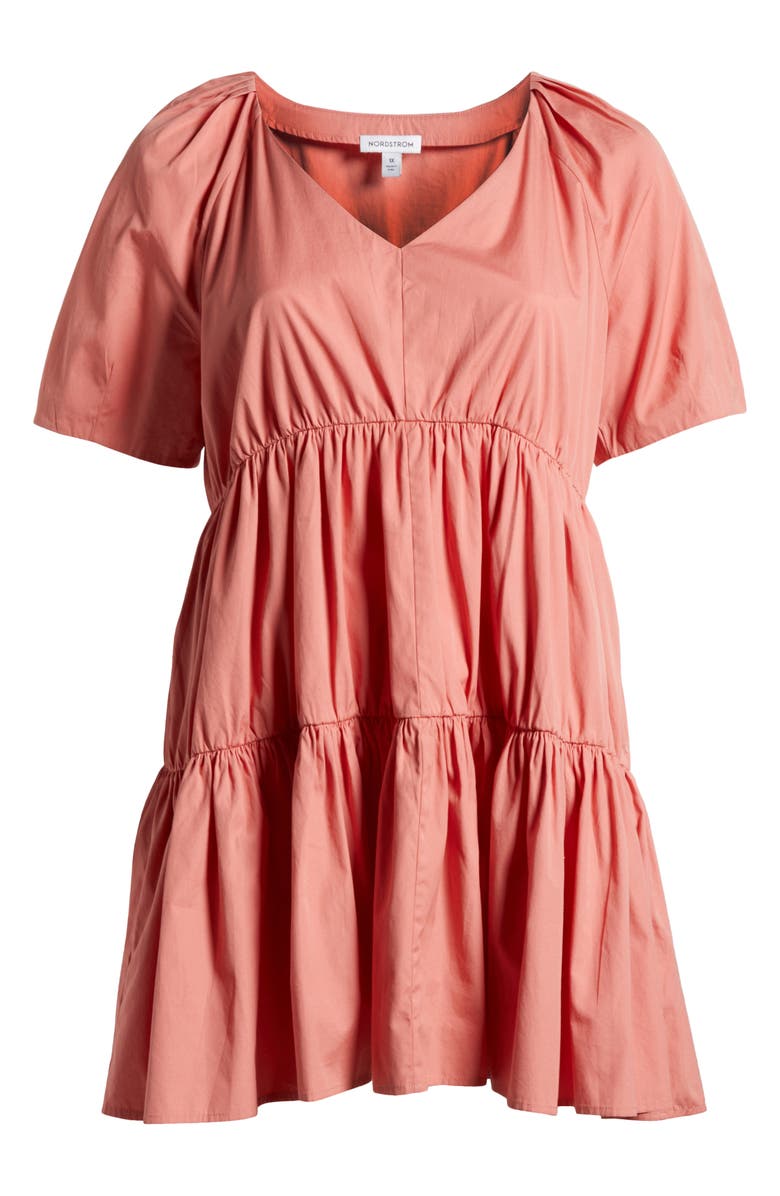 Nordstrom Tiered Minidress, Alternate, color, Coral Apricot