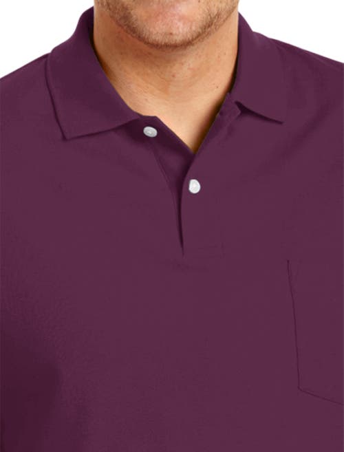 Harbor Bay By Dxl Big & Tall Pocket Piqué Polo Shirt In Potent Purple
