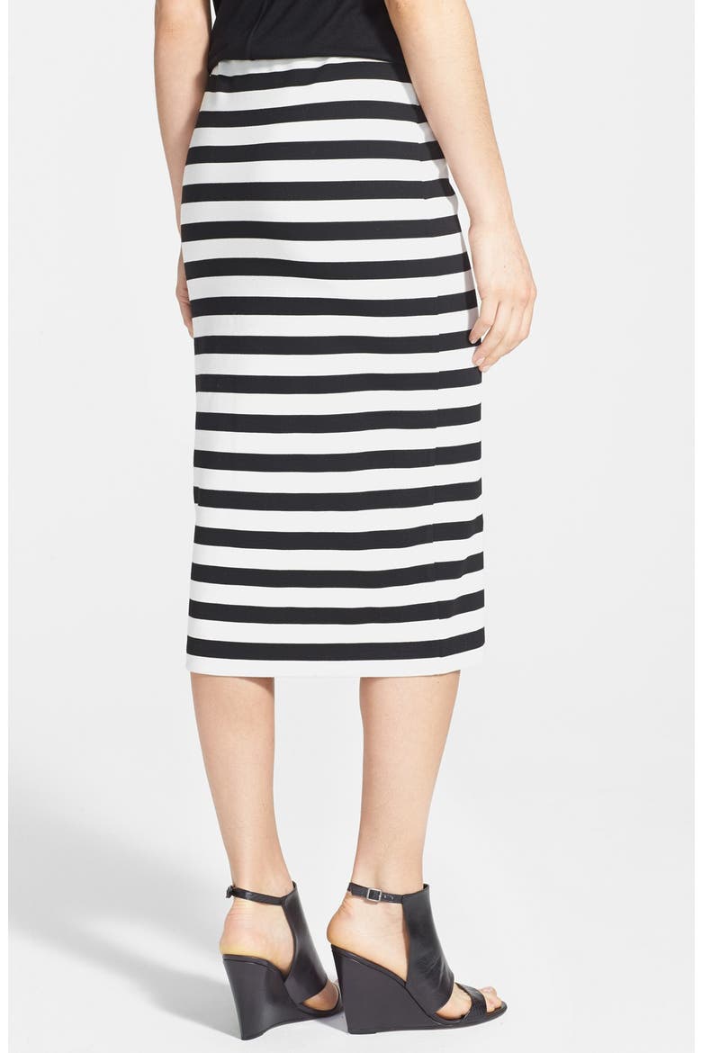 Stripe Midi Tube Skirt, Alternate, color, BLACK WHITE