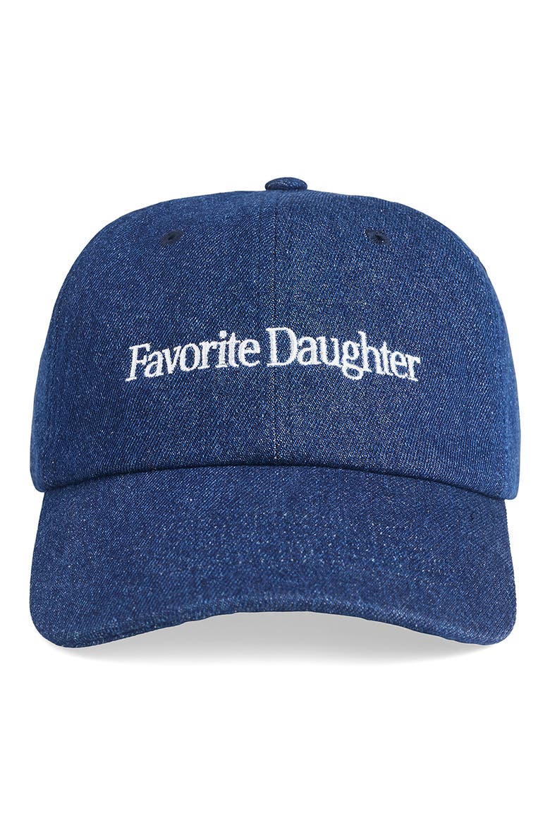 Washed Denim Baseball Cap, Main, color, DARK WASH