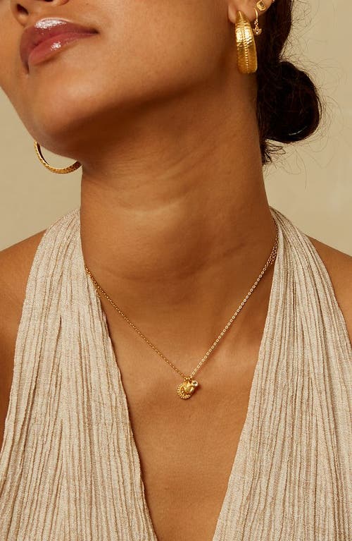 Satya Jewelry Enlightened Journey Mandala Lotus Charm Necklace In Gold