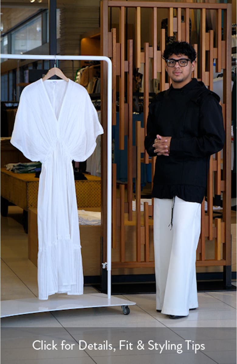 Abira Empire Waist Tiered Cotton Blend Cover-Up Maxi Dress, sales video thumbnail