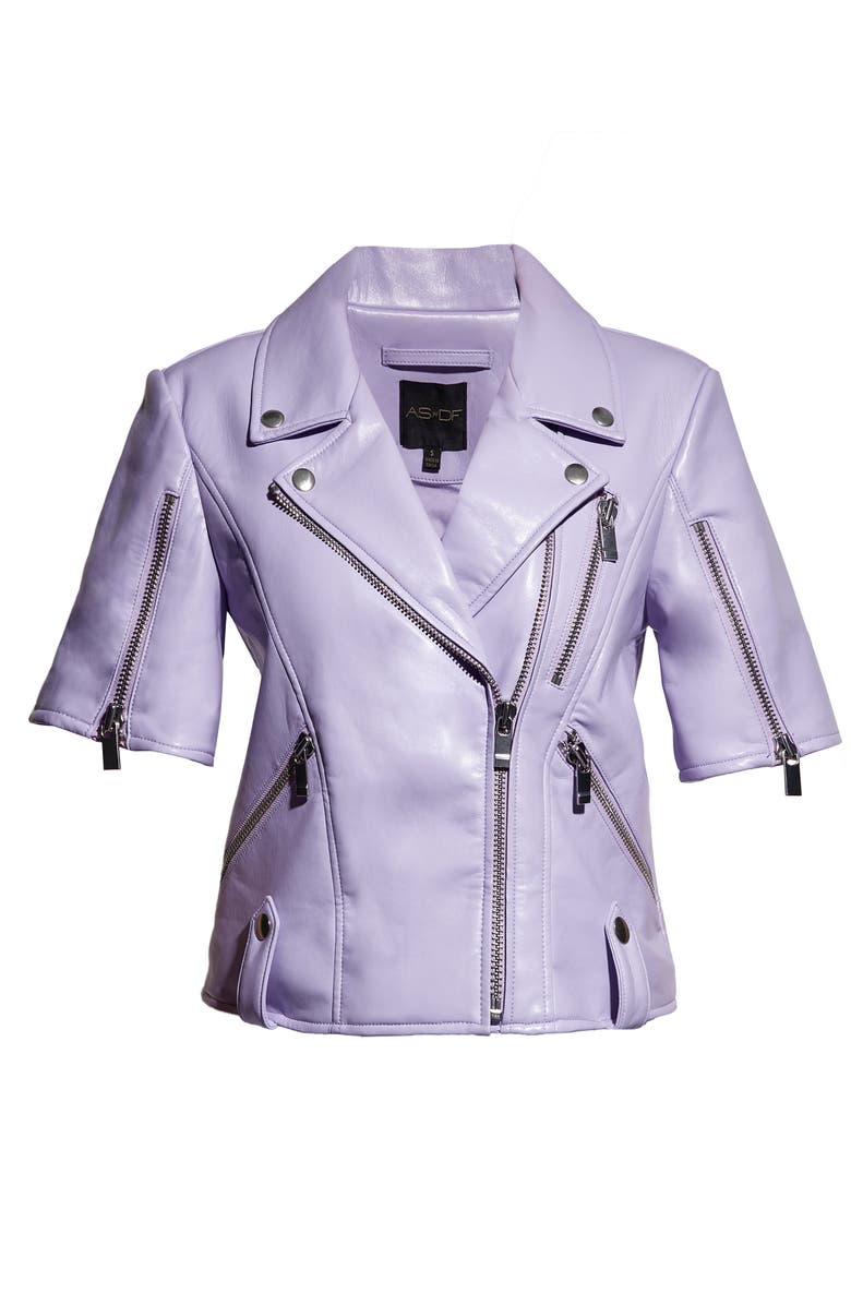 AS by DF Nico Recycled Leather Jacket, Alternate, color, Pastel Lilac
