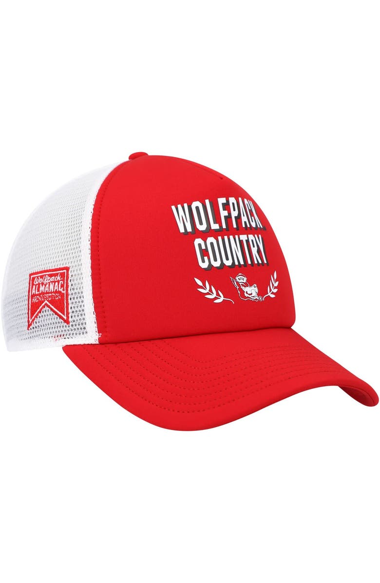 adidas Men's adidas Red NC State Wolfpack Phrase Foam Front Trucker Adjustable Hat, Main, color, Red