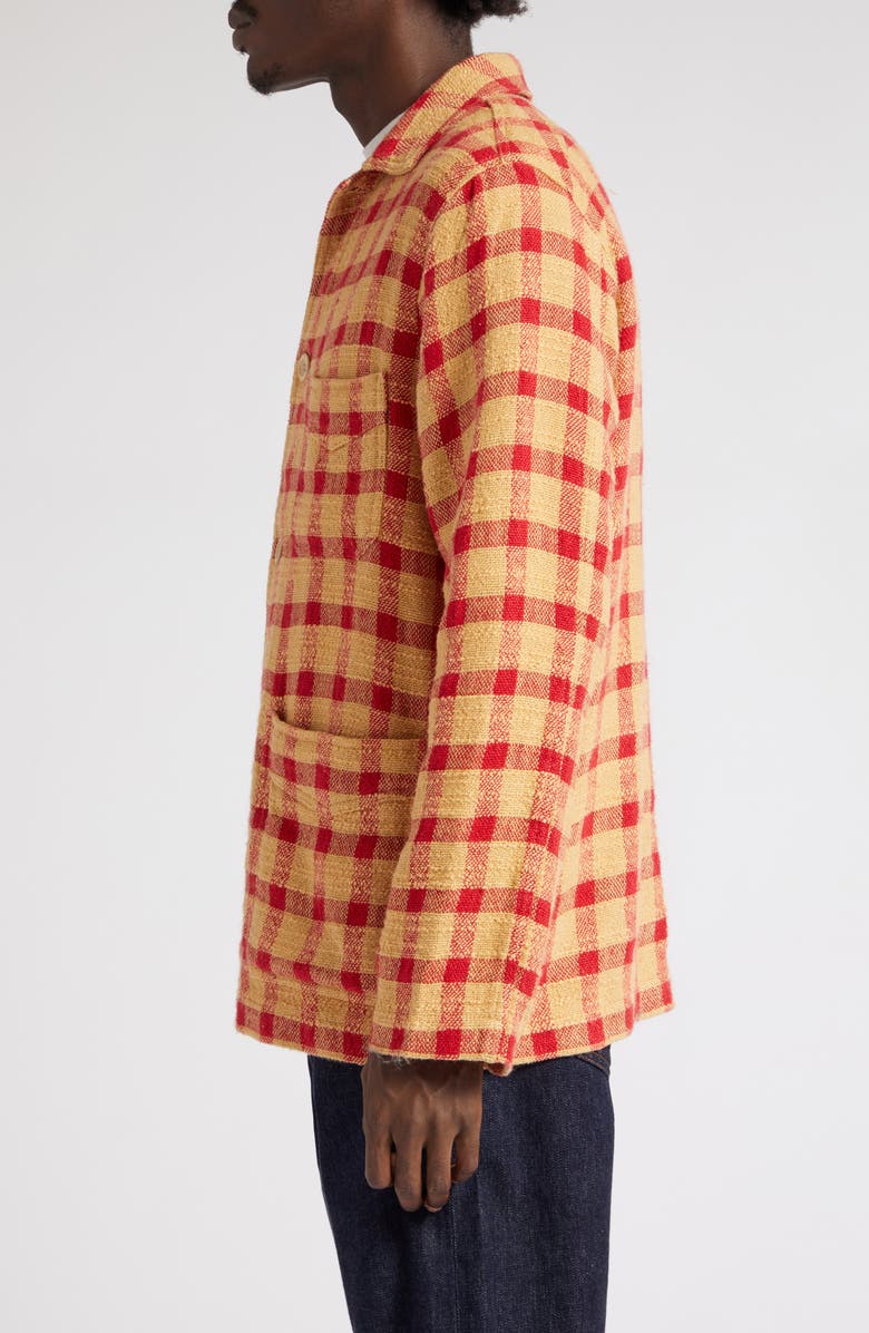 Drake's Tablecloth Check Five Pocket Linen Blend Chore Jacket, Alternate, color, 