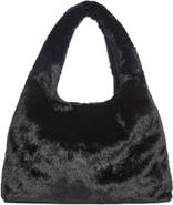 BCBG Triangle Faux Fur Hobo Bag