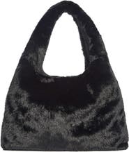 BCBG Triangle Faux Fur Hobo Bag