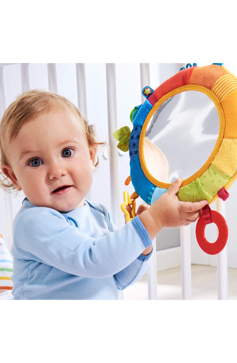 HABA Rainbow Baby Mirror for Tummy Time - Developmental Infant Toy for 6-12 Months - Baby Sensory Toy for Baby Gifts 6 Months and Up, Alternate, color, Multi