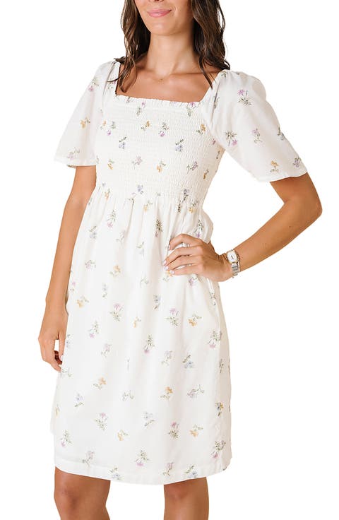 Women's Organic Bell Sleeve Smocked Dress
