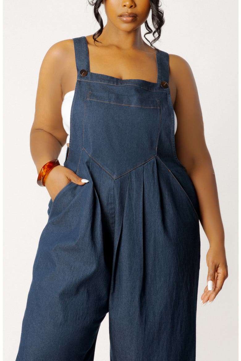 Wide Leg Denim Jumpsuit, Alternate, color, DENIM BLUE