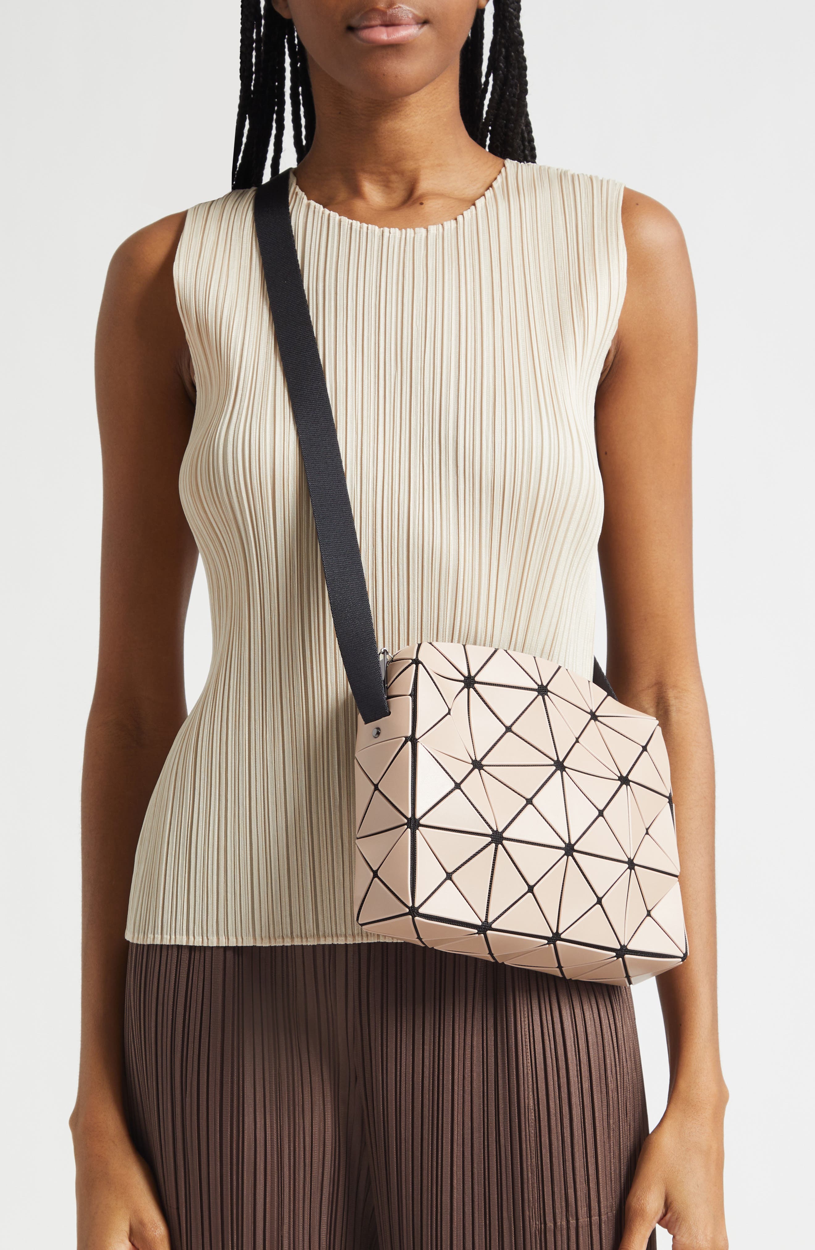 Bao Bao Issey Miyake Cuboid Crossbody Bag, Alternate, color, Beige