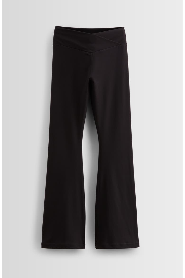 Kids' Live By Crossover High Waist Flare Leggings, Main, color, BLACK