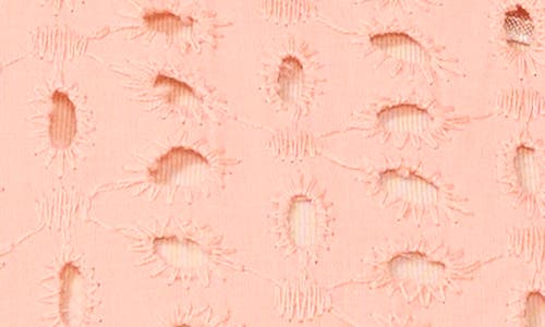 Shop Cece Eyelet Embroidered Cotton Button-up Shirt In Peach Rust