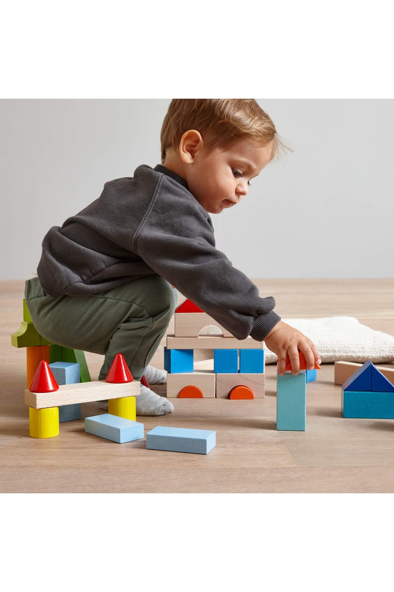 Colored Wooden Building Blocks - 46 Piece Set, Alternate, color, Multi