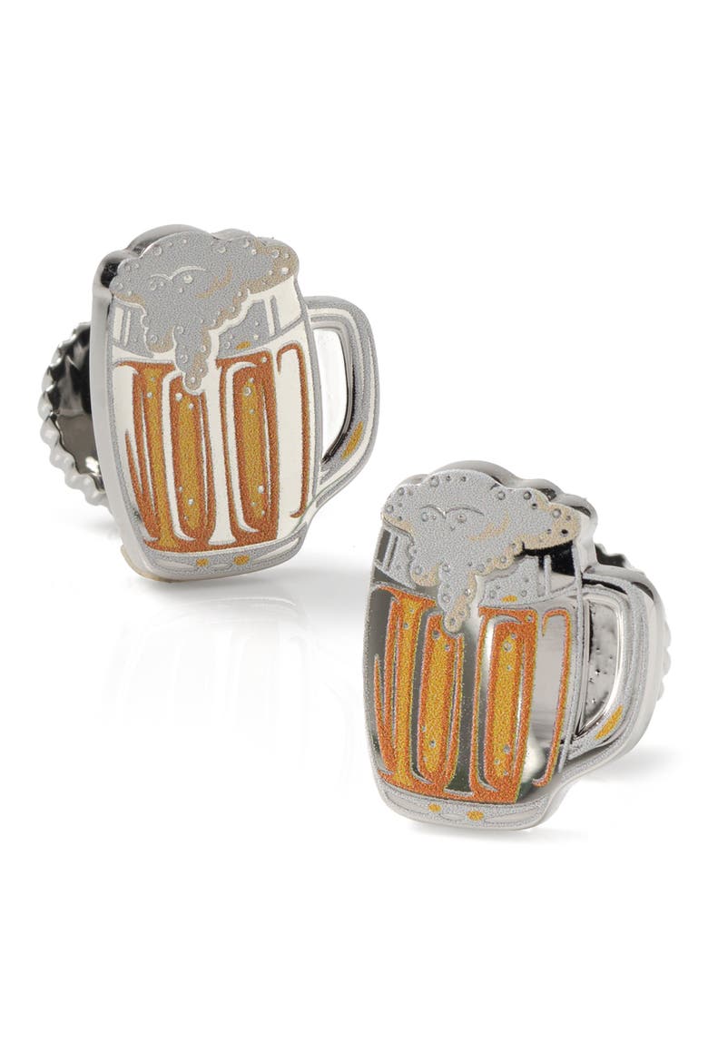 Beer Cuff Links, Main, color, BROWN
