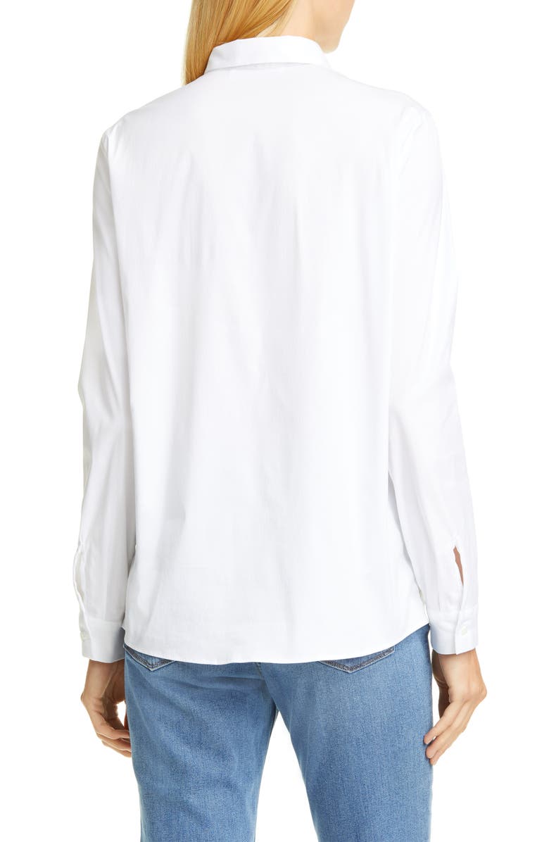 Fabiana Filippi Bead Trim Stretch Poplin Shirt, Alternate, color,