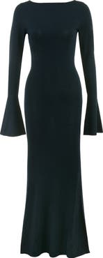 HOUSE OF CB Christiane Open Back Long Sleeve Knit Gown