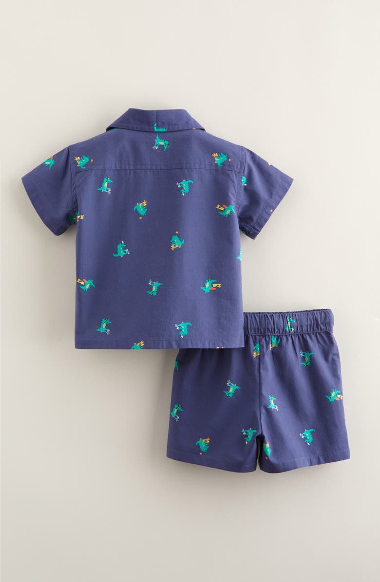 Tucker + Tate Patterned Cotton Camp Shirt & Drawstring Shorts Set, Alternate, color, Navy Skipper Motor Crocs