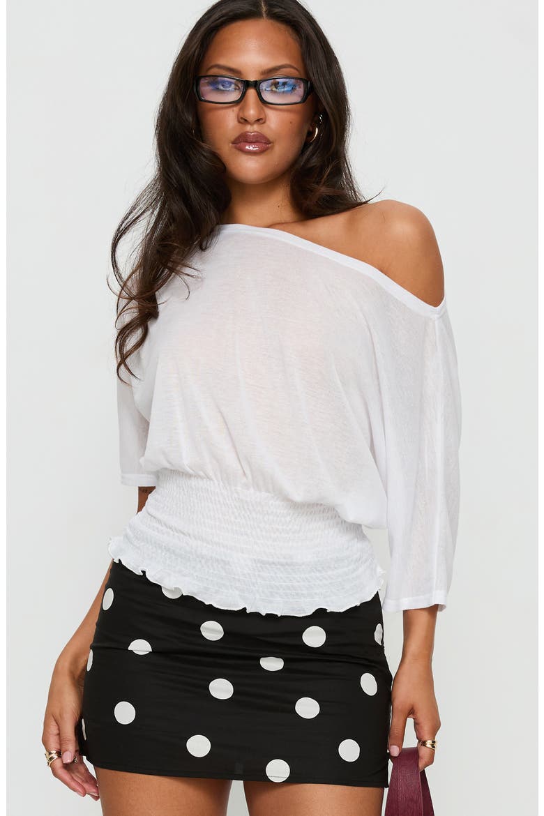 Dayten Off the Shoulder Top, Alternate, color, WHITE