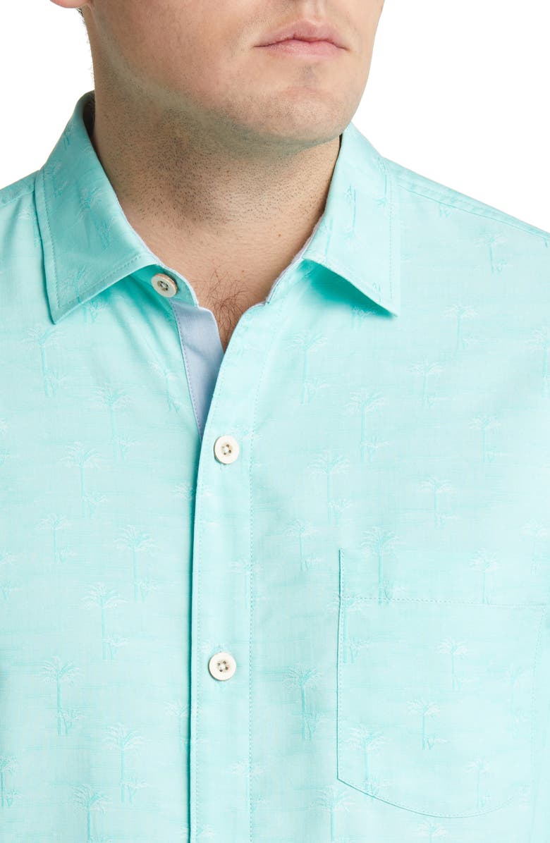 Tommy Bahama Mojito Bay Palm Row Coolmax<sup>®</sup> Short Sleeve Button-Up Shirt, Alternate, color, Kohala Teal