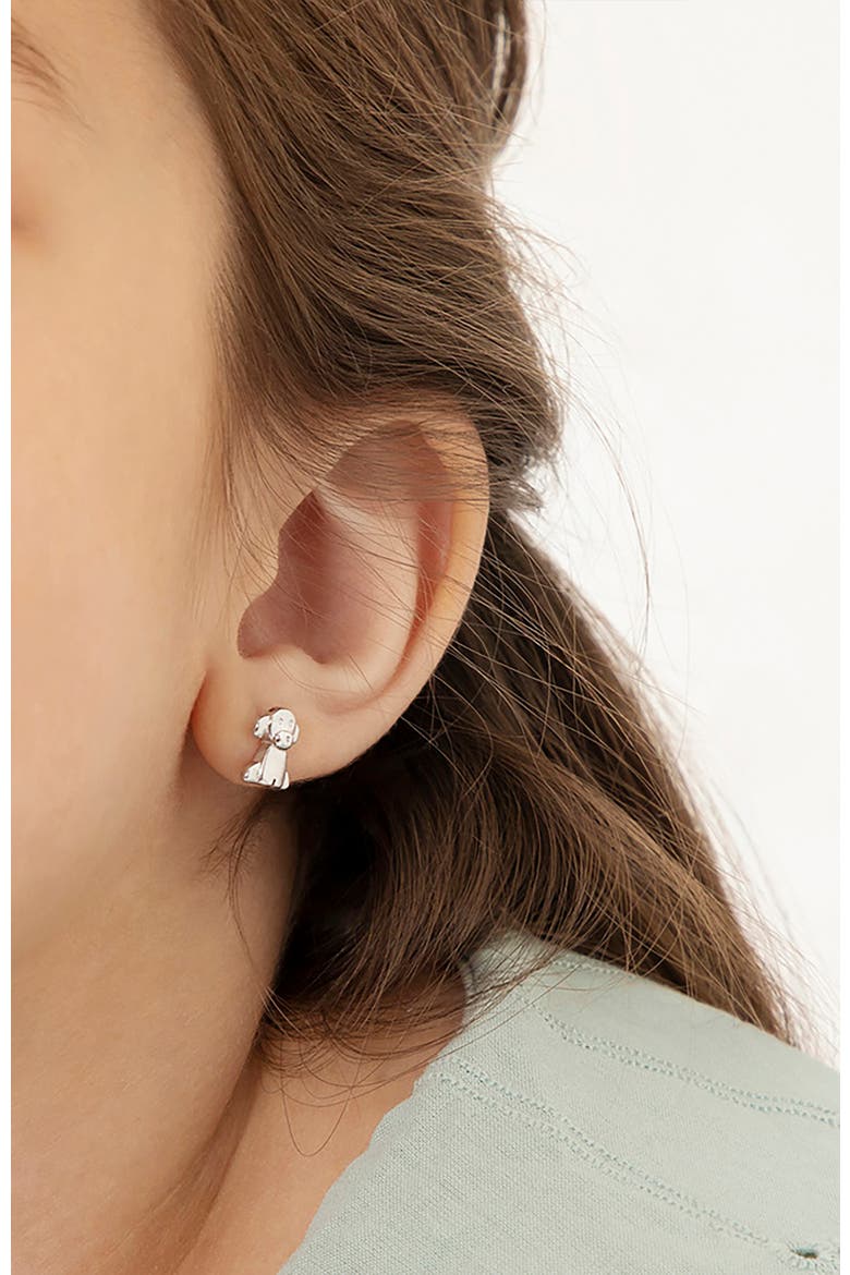 Puppy Dog Earrings, Alternate, color, Silver
