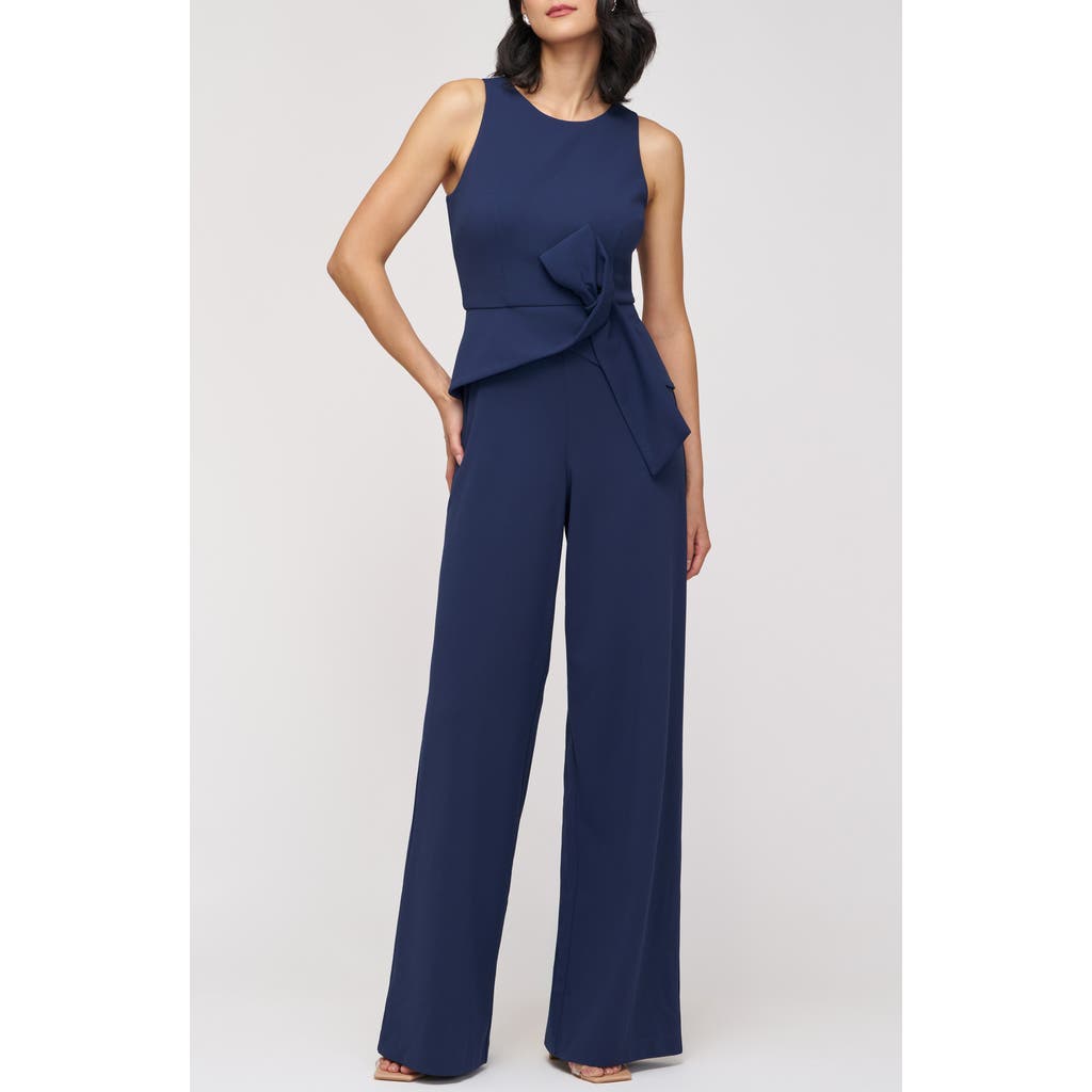 JS Collections Calista Sleeveless Peplum Jumpsuit in Deep Navy  product
