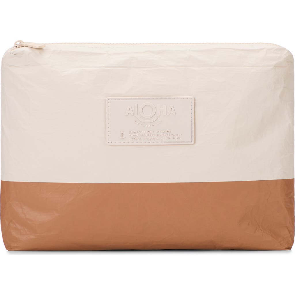 Aloha Collection Mid Dipped Water Resistant Tyvek® Zip Pouch In Toffee/sandstone