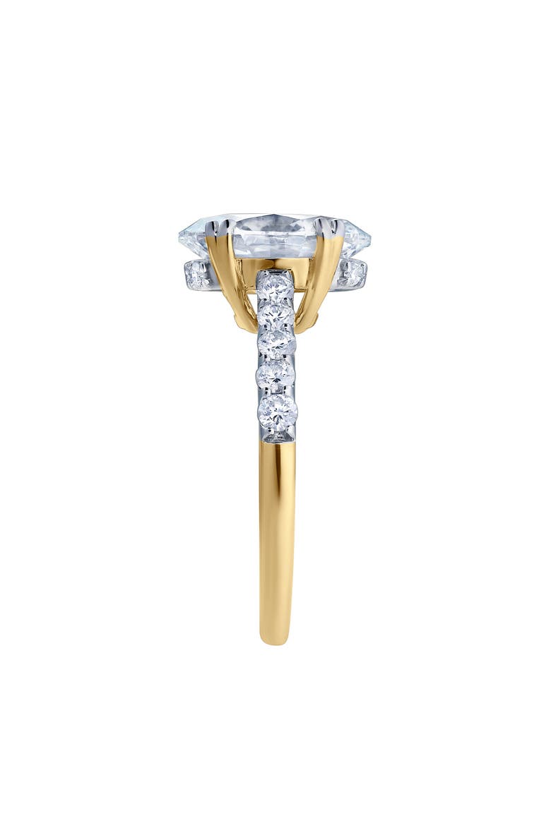 Isidora 3.5 Cts 14K Yellow Gold Oval Lab Grown Diamond Hidden Halo Engagement Ring, Alternate, color, 14K Yellow Gold