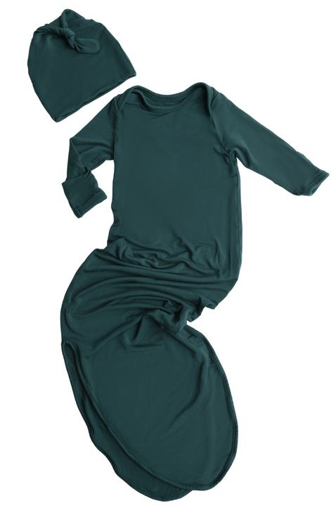 Knotted Baby Gown and Hat