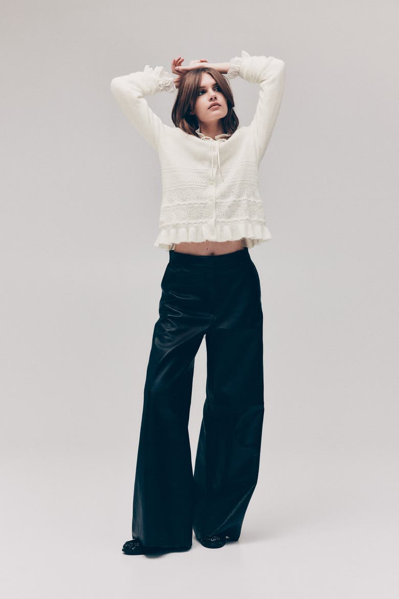 Pointelle-knit Cardigan, Alternate, color, White