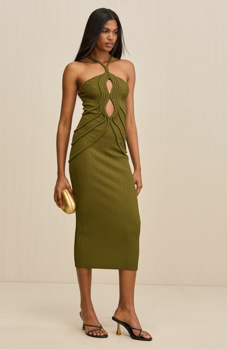 Cult Gaia Avery Rib Maxi Dress, Alternate, color, Serpent
