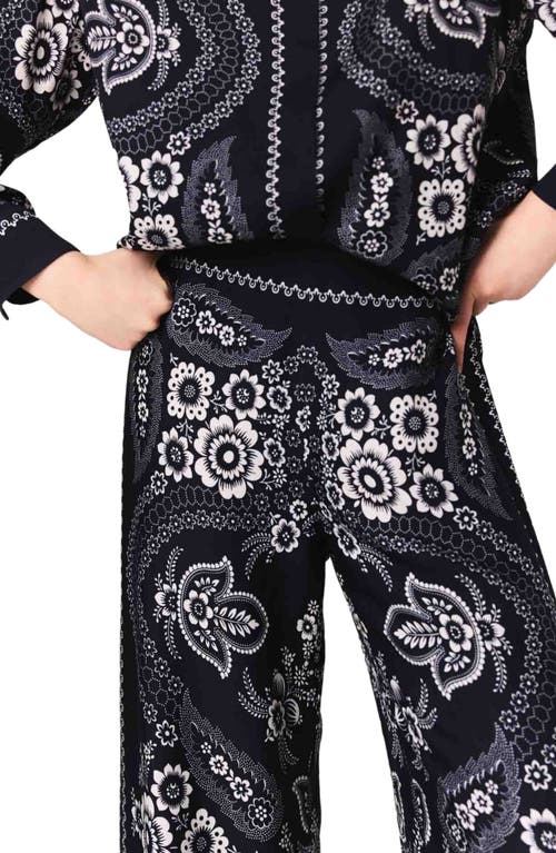 Maje Flowing Print Trousers In Black