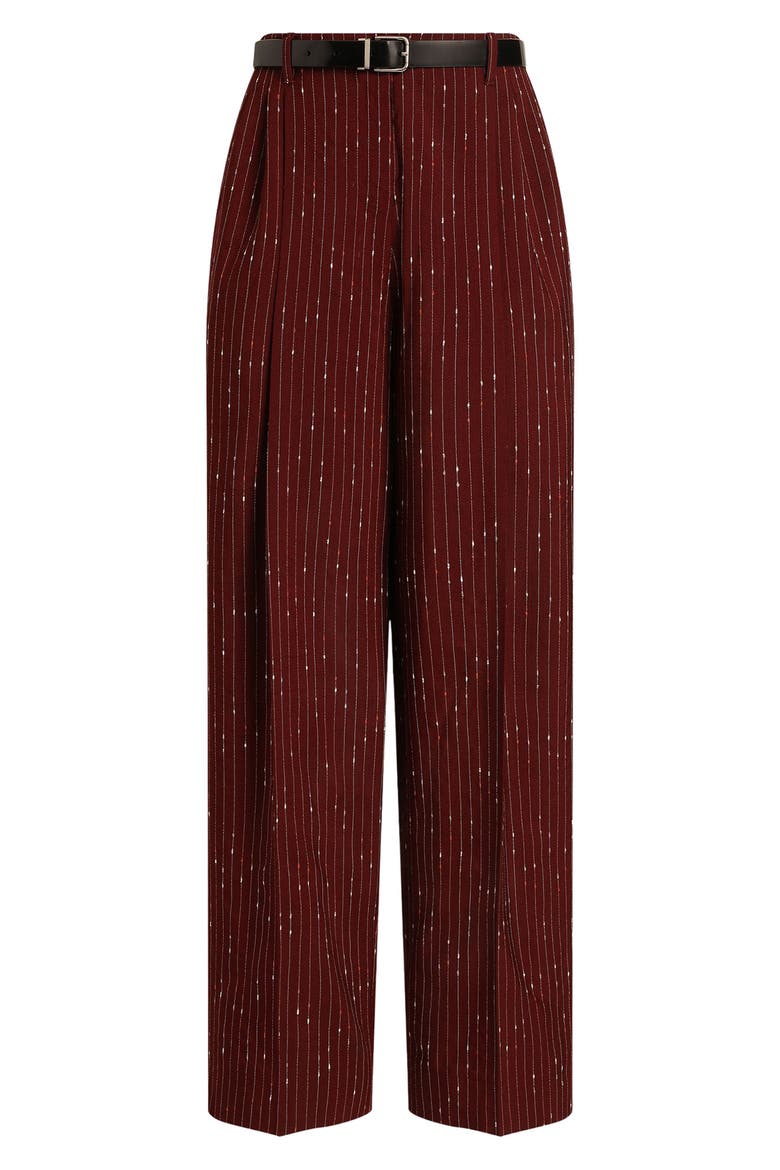 High Waist Wide Leg Tailored Striped Pants, Main, color, S8053 STRIPED - DARK RED