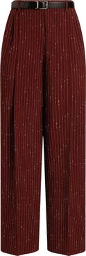 Dolce&Gabbana High Waist Wide Leg Tailored Striped Pants