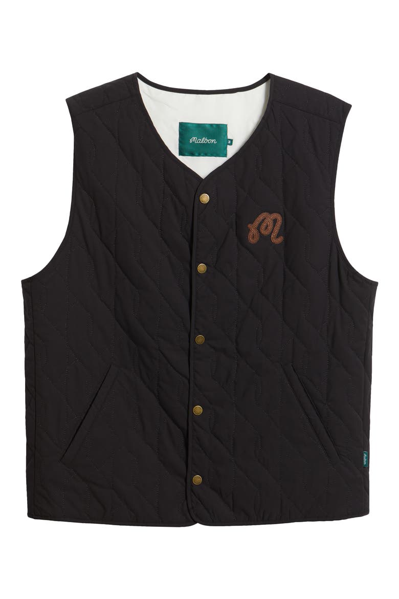 Vincenzo Quilted Vest, Alternate, color, BLACK ONYX
