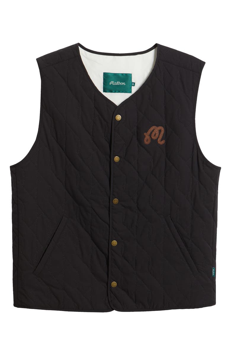 MALBON Vincenzo Quilted Vest, Alternate, color, Black Onyx
