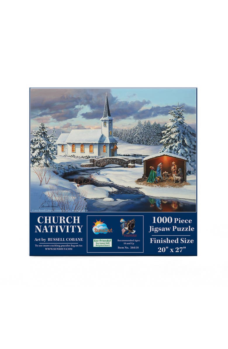 Sunsout Church Nativity 1000 piece Jigsaw Puzzle for Adults, Alternate, color, Multicolor