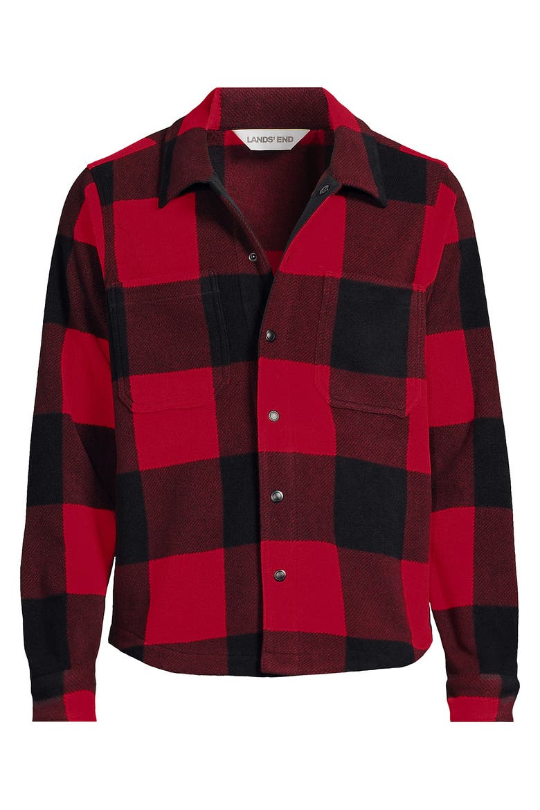 Anyweather Fleece Shirt Jacket, Alternate, color, Compass Red Large Check
