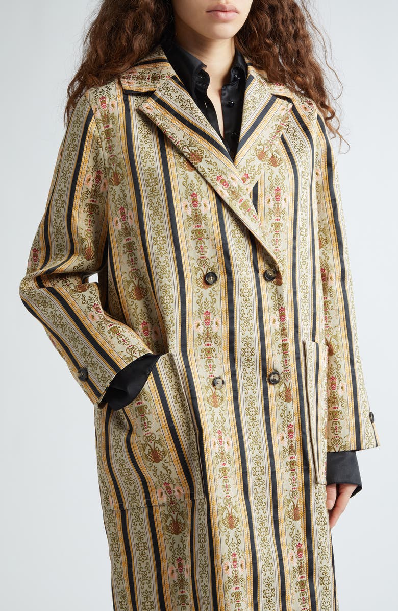 Bode Floret Brocade Double Breasted Coat, Alternate, color, 