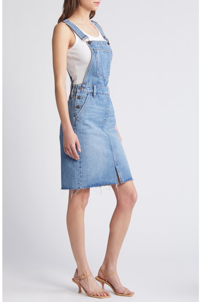 Midi Denim Overall Dress, Alternate, color, MEDIUM WASH