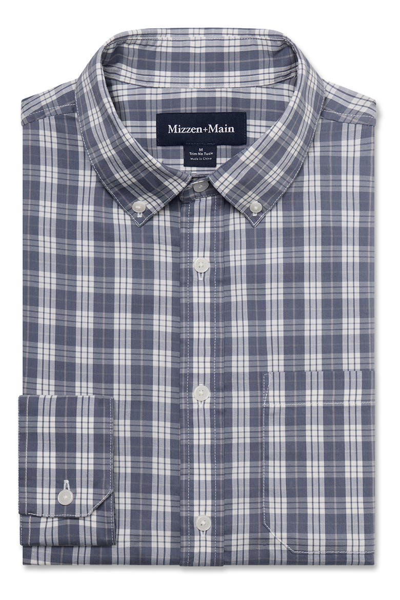 Kennedy Trim Fit Plaid Button-Down Shirt, Alternate, color, DARK SLATE DAVID PLAID