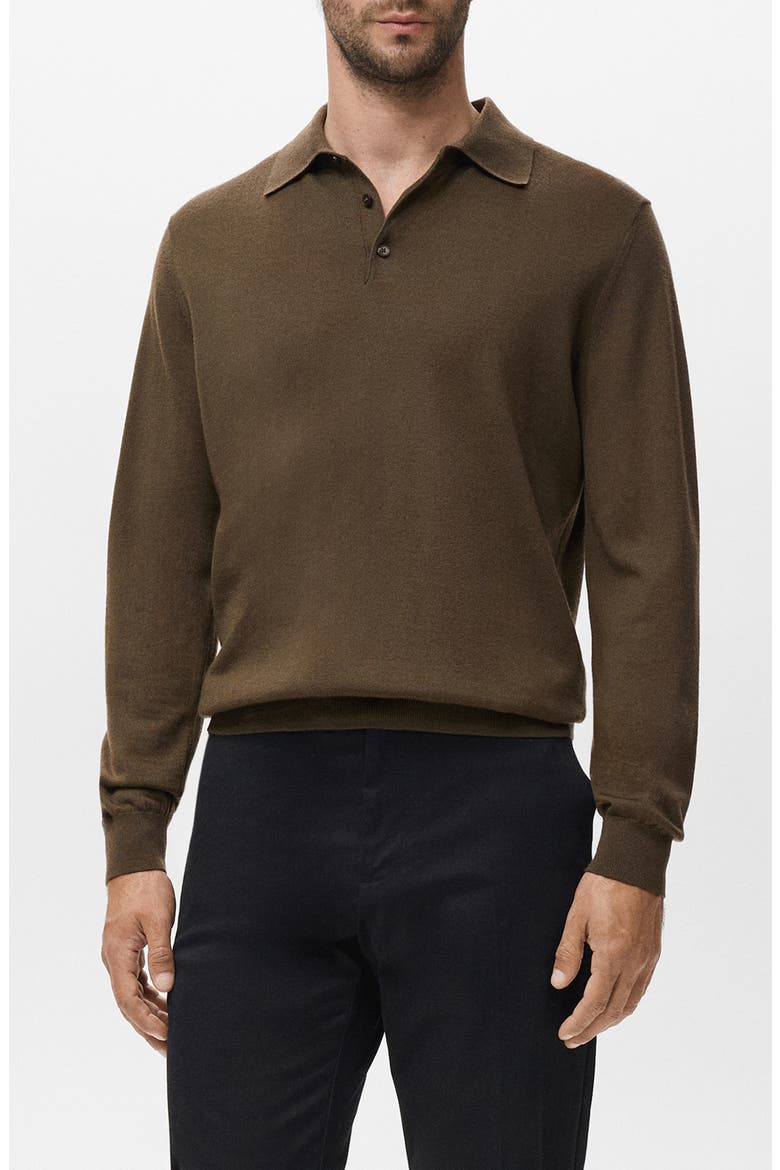 Wool Sweater Polo, Main, color, OLIVE GREEN