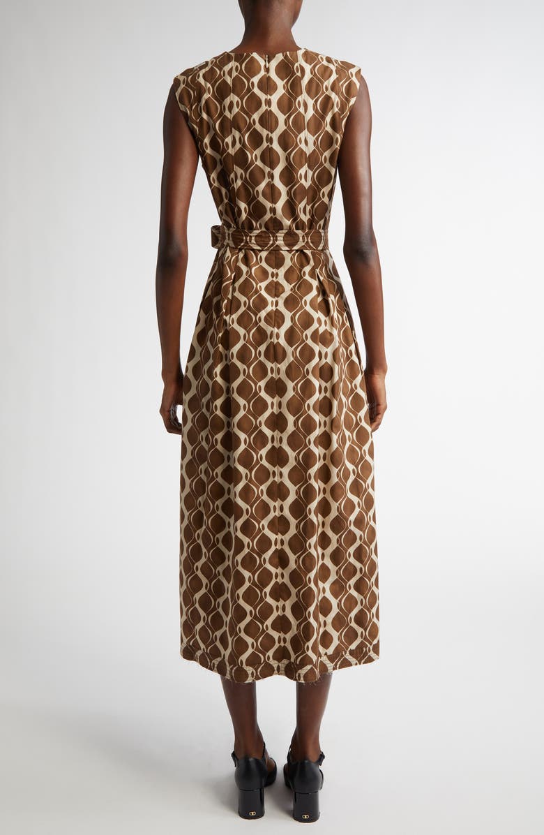 Max Mara Amati Print Poplin Midi Dress, Alternate, color, Ecru