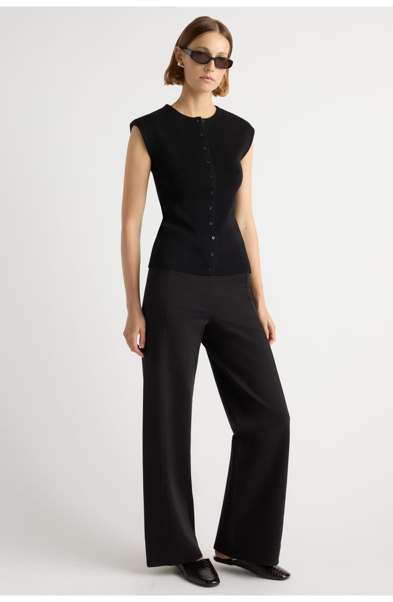 Modern Citizen Solara Cotton Button Sweater Top, Alternate, color, Black