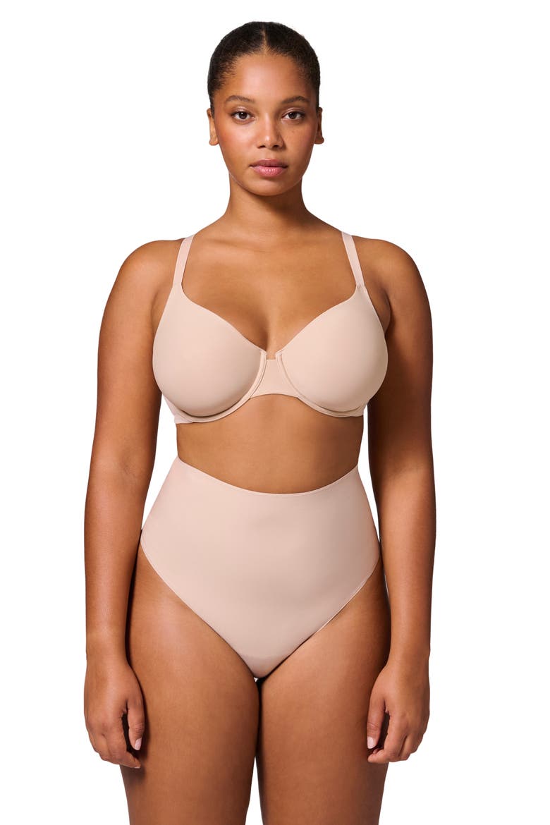 Story High Waist Shaping Thong, Alternate, color, PEAU ROSE